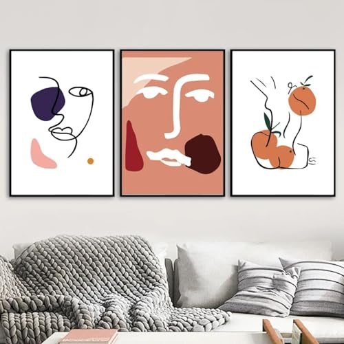 Toile face abstraite géométrique KEBIA 50x70 cm triptyque contemporain