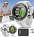 Garmin Approach S70 (White, 42mm) Golf GPS Watch Bundle - AMOLED Display, Virtual Caddie & PlaysLike Distance - Includes PlayBetter 5000mAH Portable Charger & Screen Protectors