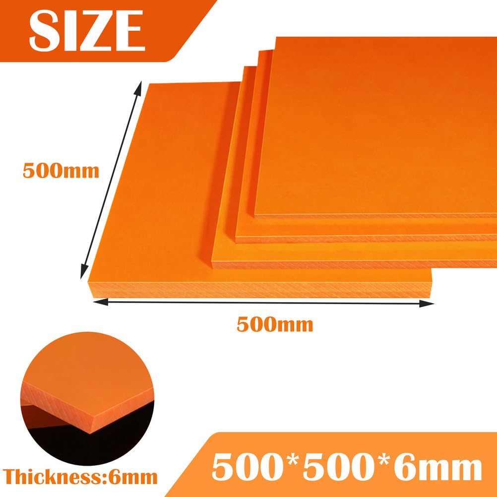 Placa De Baquelita 6mm Roja – Panel Fenólico para Corte CNC, Aislamiento Eléctrico, Bricolaje, Montaje De Transformadores, Electrónica, Componentes Técnicos,500x500mm