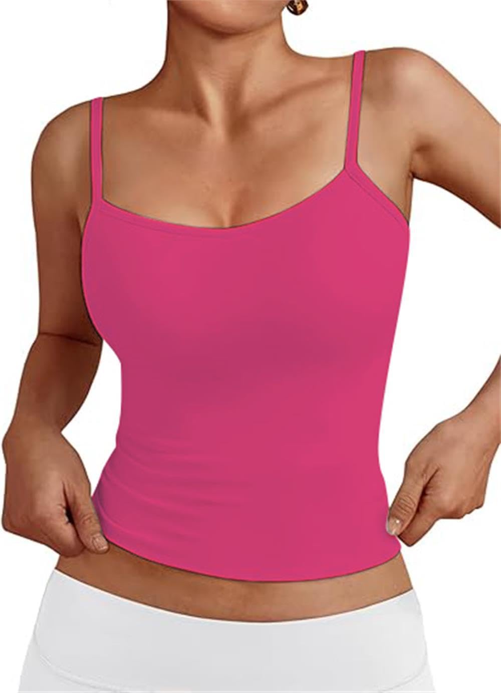 OYIGELZ Damen Summer Tank Top Ärmelloser Slim Fit Tops Basic Shirt Summer Camisole Tops Streetwear