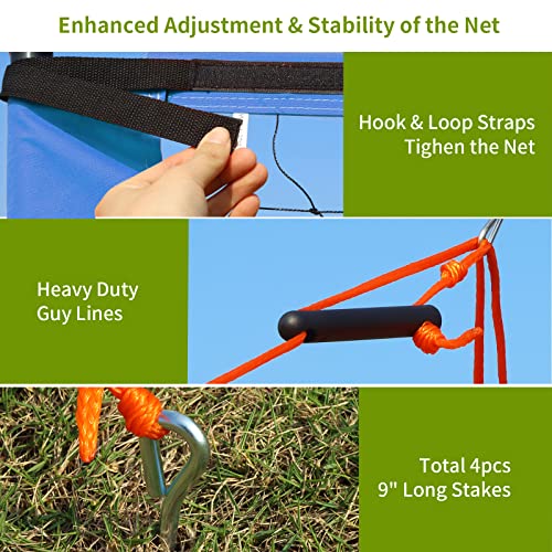 Olybeaka Professional Volleyball Net Outdoor Portable Volleyball Net Set System For Backyard Beach With Upgraded 900D Net Tape, Heavy Duty Poles, Anti-Sag Design, Volleyball, Boundary Line #TOP5