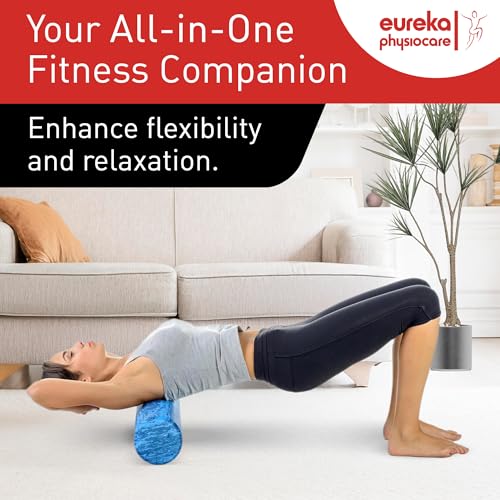 Foam Roller | Premium-Quality EVA | Marble Blue | Home Gym Equipment | Body Therapy | 45CM (Medium) - Image 3