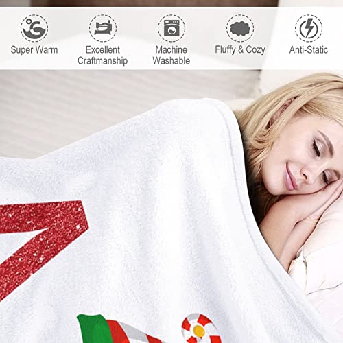Couverture chaude flanelle initiale G de Noël plaid duveteux double face