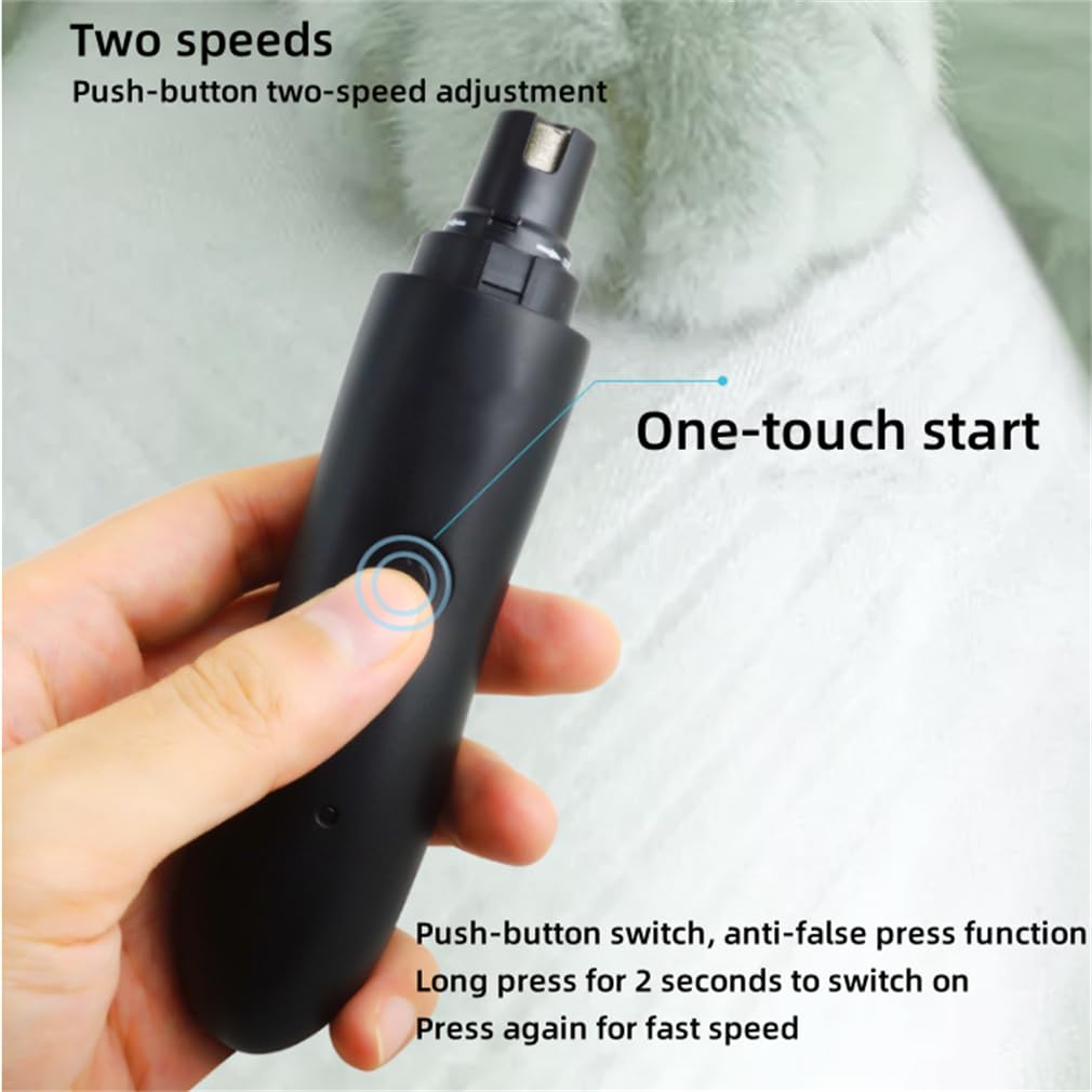 Cortaúñas eléctrico para perros y gatos, amoladora de uñas silenciosa, cóncava y convexa, cabezal de molienda doble, para perros grandes, medianos, gatos, cuidado de uñas de animales pequeños