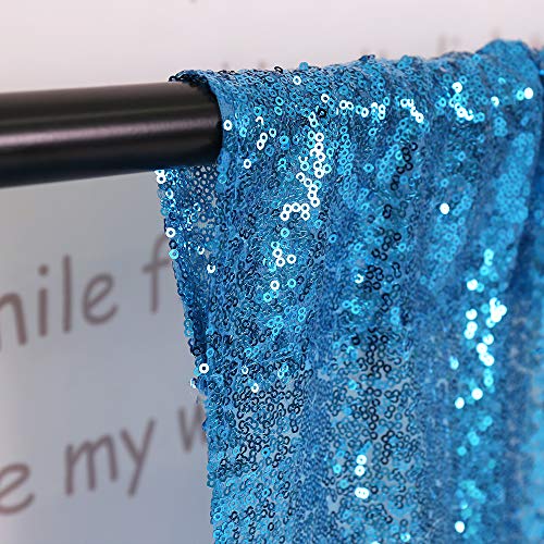 Trlyc 4Ft7Ft Turquoise Sequin Wedding Fabric Party Background Sparkly Wedding Curtain #TOP3
