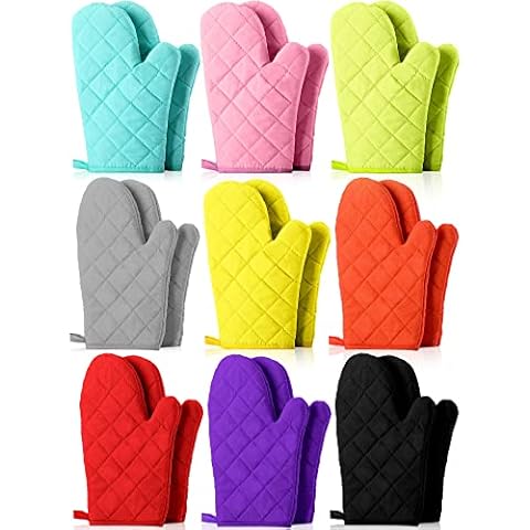 Nuogo 9 Pair Heat Resistant Oven Mitts Cover