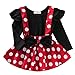 OwlFay Bebé Niña Disfraz de Lunares Tutu + Top Vestidos Princesa para Fiesta Carnaval Cumpleaños Navidad Vestido Rojo 12-18 Meses