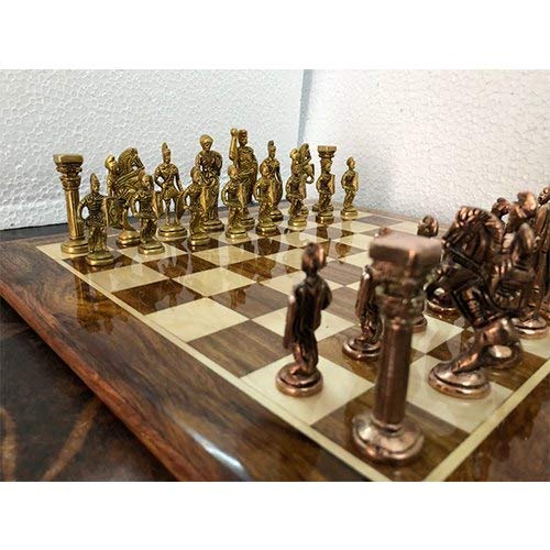 Scacchiera in legno piatto in ottone da 15 pollici