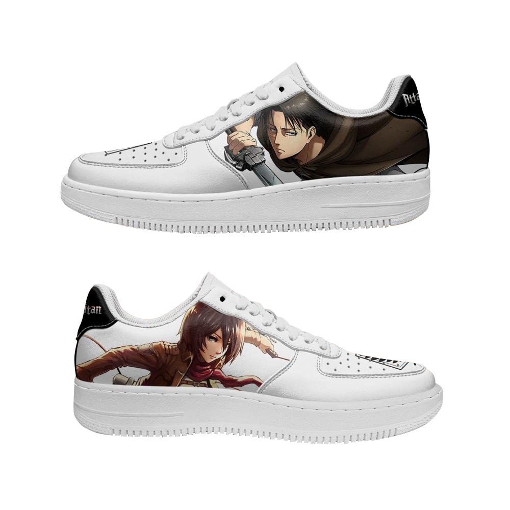 Personality Custom Fashion Attack Comics On Titan Eren Levi Mikasa Shoes Classic Low-Top Lace Up Bas