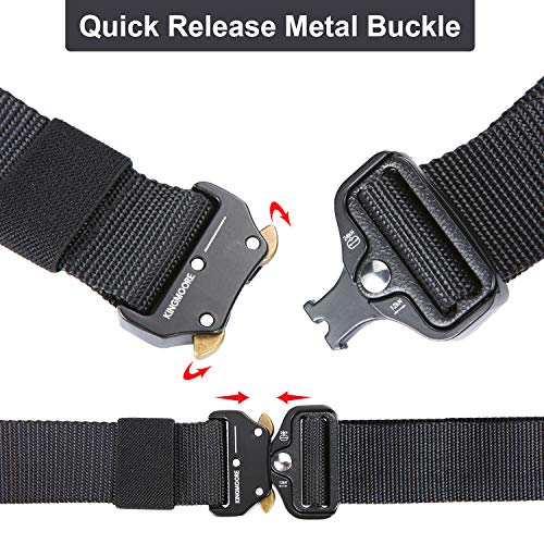 KingMoore Men's Tactical Belt Heavy Duty Webbing Belt Adjustable Military Style Nylon Belts3