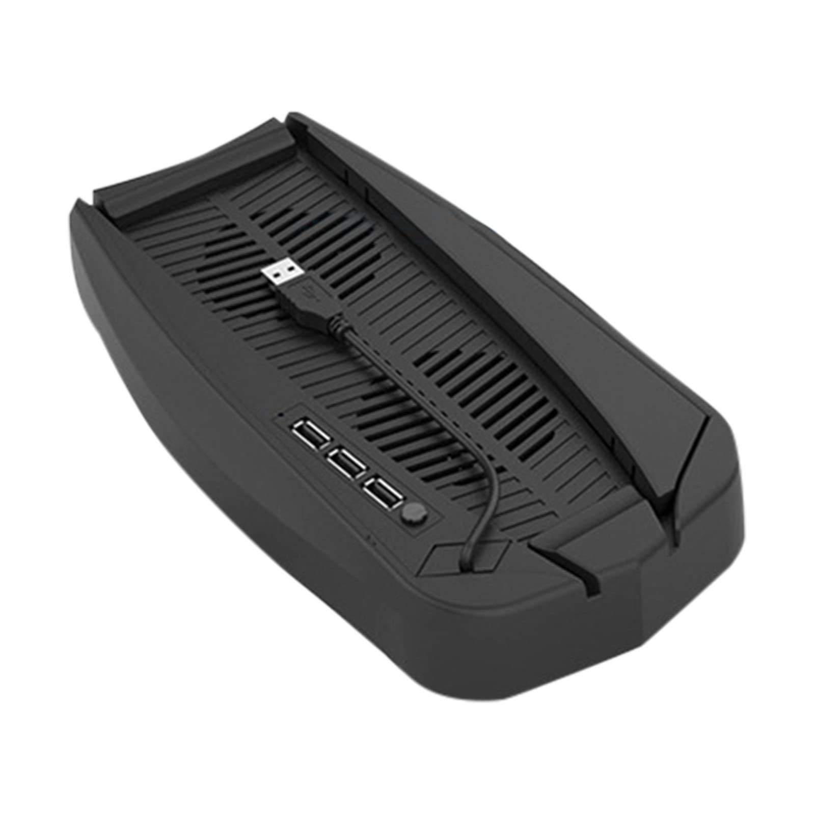 Soporte Vertical for PS5 con Ventilador y Cargador Doble for mandos, Base de estación for 5 Consolas PS5, Ventilador Ajustable de Velocidad UHD T0/1/1