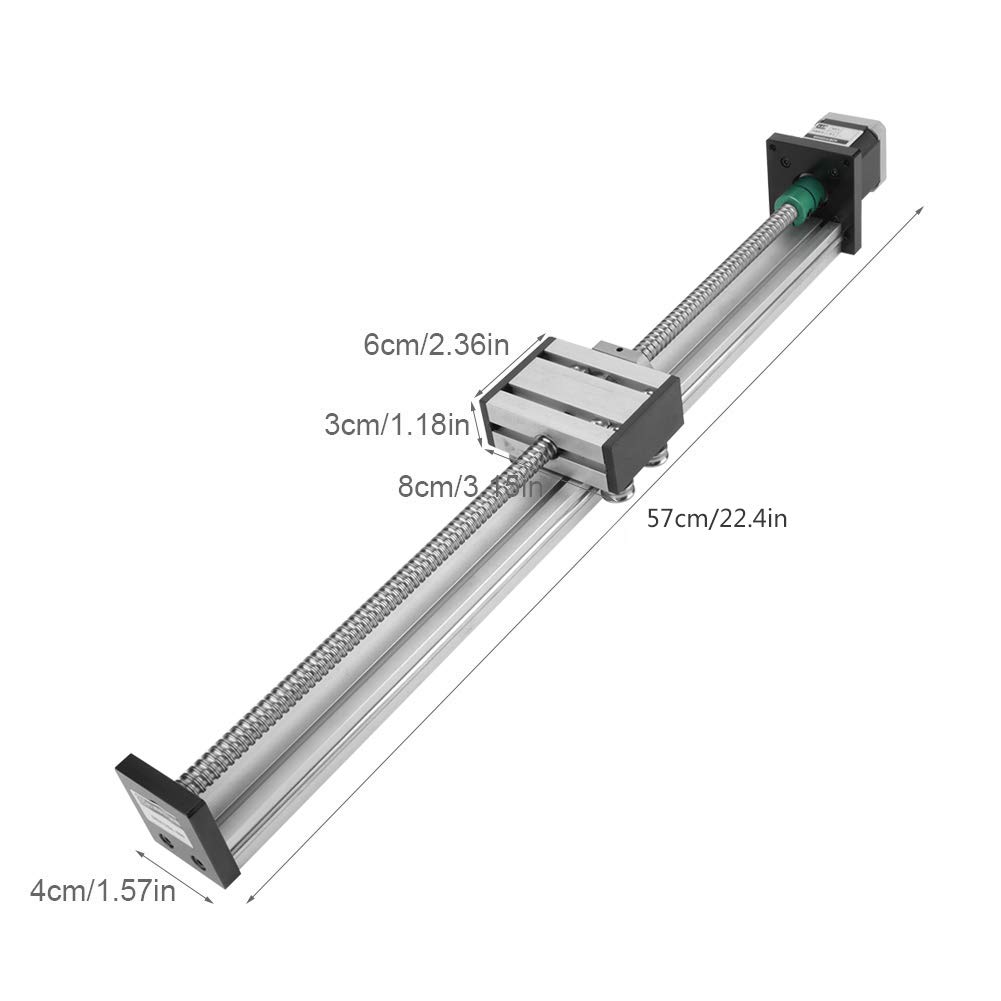 Generic 1204 Attuatore a Scorrimento Lineare a Vite con Motore Passo-passo Corsa 400 Mm Diametro Albero 12 Mm per Macchinari CNC Automazione Industriale Stampa 3D