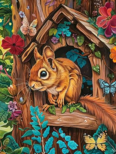 Diamond Painting Fleur et Écureuil pour Éveiller votre Créativité et Créer un Cocon