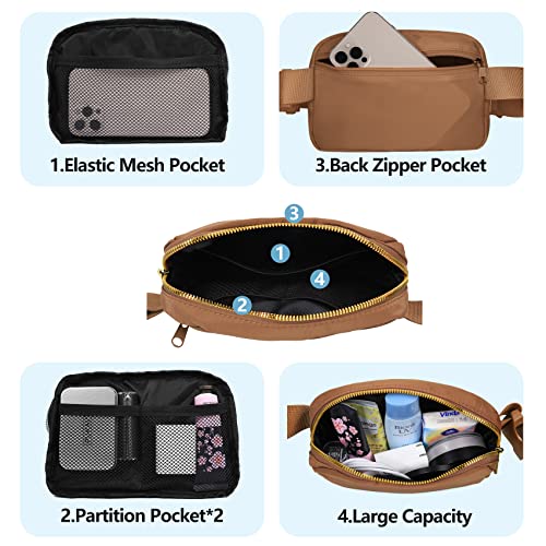 Image of VOROLO Fanny Pack For Women And Men Crossbody Bag Belt Bag Brown