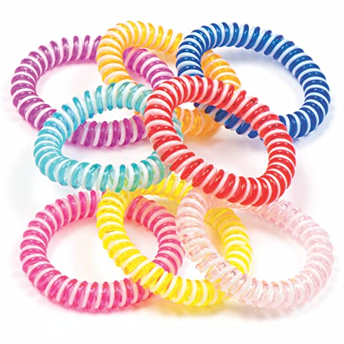 Baker Ross Bracelets Spirales à Rayures Diagonales pour enfants, parfaits pour des cadeaux (Pack de 8)