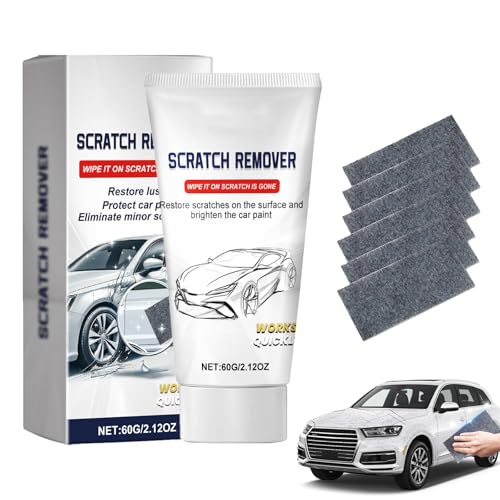 Paño Nano Eliminador de Arañazos Coche 2025,Kit Reparación Pintura con 6x Paños Nano y Pasta de Pulido 60g,Restaurador de Carrocería para Coche Moto y Superficies Variadas