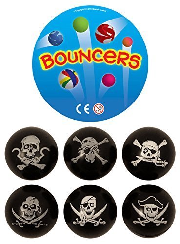 HENBRANDT 24 Jet Bouncy Balls - Pirate & Sea Animal Theme, Kid's Toy, 24 Pack