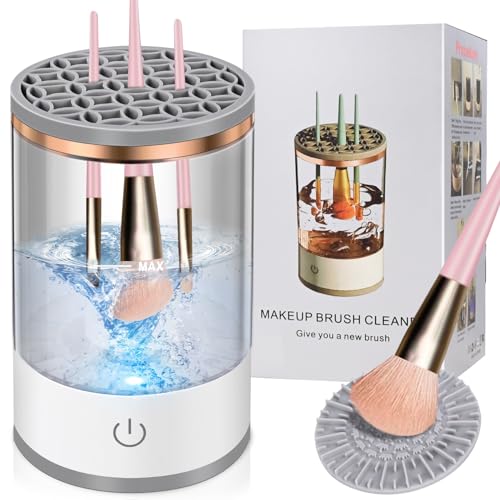 Electric Makeup Brush Cleaner - Portable Compact Design for Travel Home Use - Professional Makeup Brush Cleaning Machine - Automatic Makeup Brush Cleaner in Efficient for Beauty Women, Girls