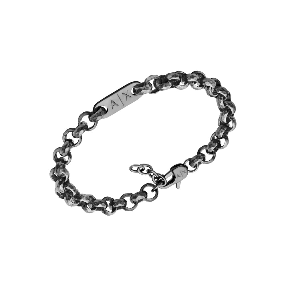 Armani Exchange Bracciale da uomo in acciaio inossidabile canna di fucile, AXG0174040