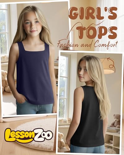Image of 3 Pack Girls Square Neck Tank Tops