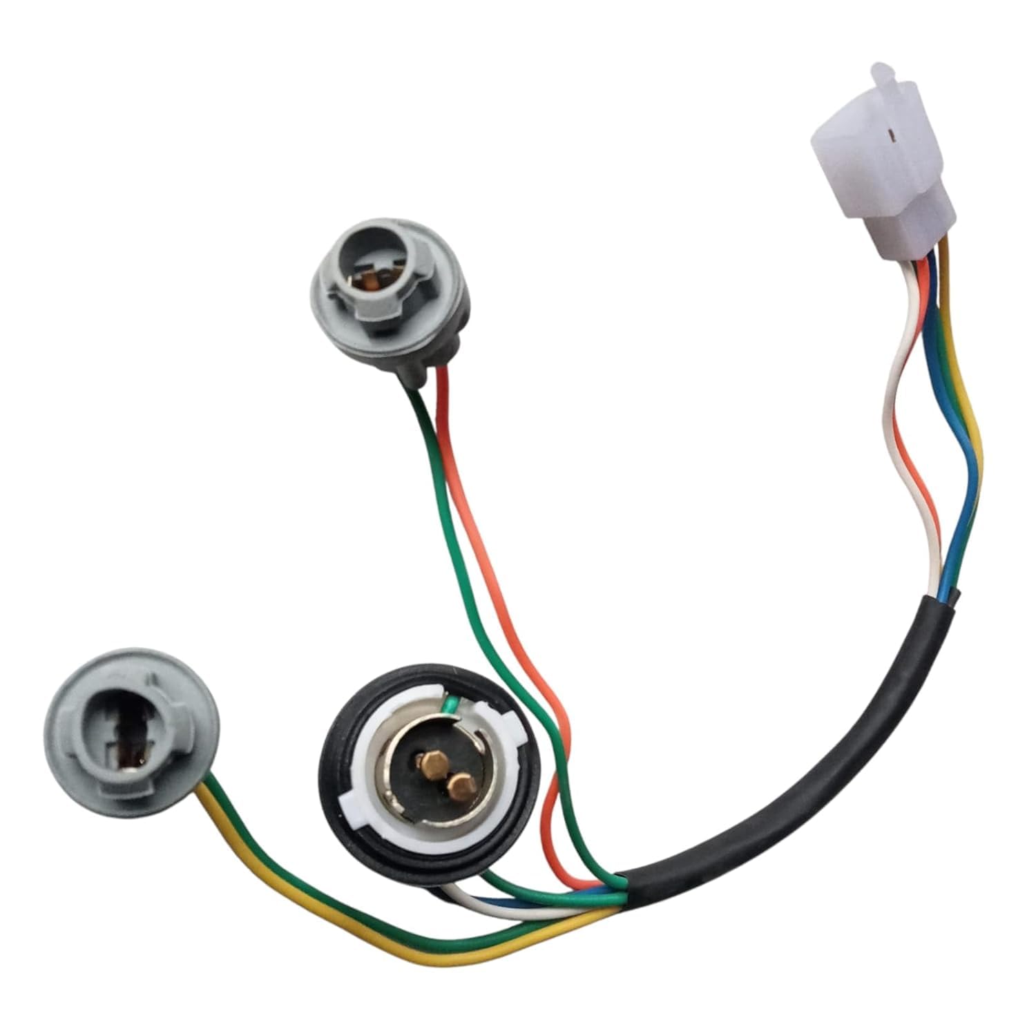 Tail Light Wire Harness with Socket Bulb Holder, 12V 50W, Compatible for Electric Scooter/Scooty, Brake Indicator Fog Tail Light, Waterproof and Heat-Resistant