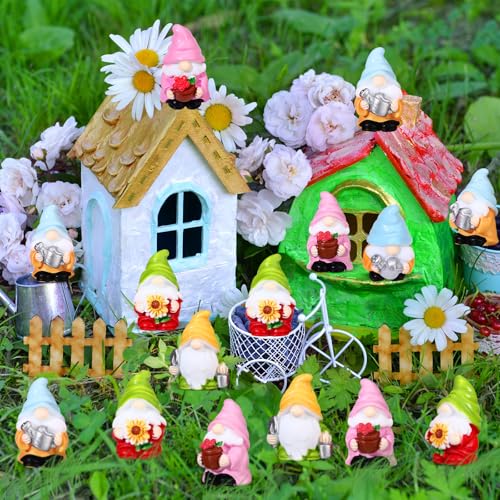 Set de 40 Mini Figuras de Gnomo en Resina para Jardín miniatura 6