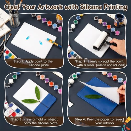 Tapis d'impression en silicone pour scrapbooking, papier, bois et customisation textile