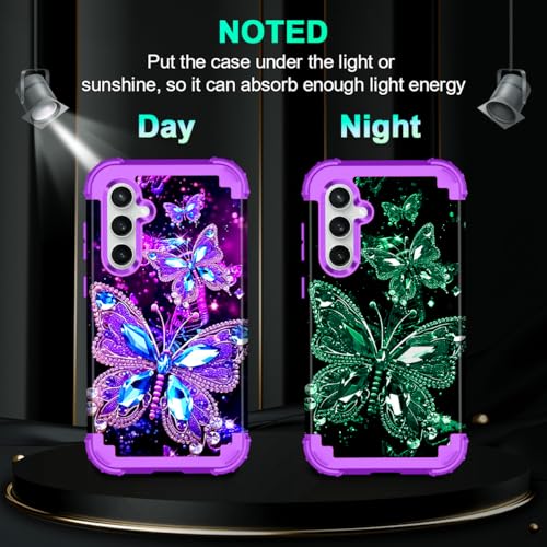 Coque Samsung S24 antichoc Hekodonk violette phosphorescente - 3