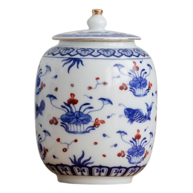 LYGSWDB Pojemnik na herbatę Ceramiczne kanistry na herbatę Puszki do przechowywania herbaty Zamknięte puszki Puszki do przechowywania w gospodarstwie domowym Kanistry kuchenne Ceramiczny słoik do