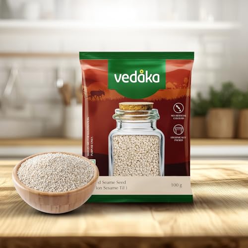 Image of Amazon Brand - Vedaka Hulled Seame Seed | 100 G | Nylon Sesame | Til
