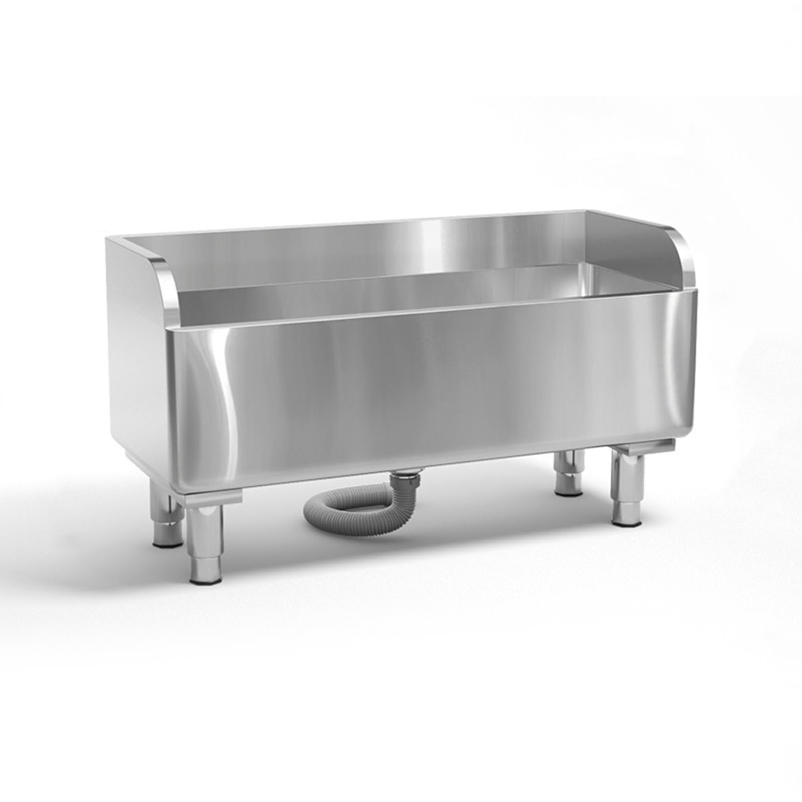 ASerZenith Utility Mop Bucket,Stainless Steel Mop Service Basin,Laundry Room Slop Sink,Commercial Floor Mop Sink,Mop Sink With Drainage For Kitchen Business,Indoor Outdoor Floor-Standing,100Cm/39.4In