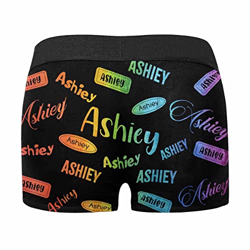 Men's Boxer Briefs Color Text Custom 9 Size Valentine's Day, Birthday for Men Women X2