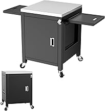 GFTIME Barbecue Trolley 140 x 65 x 89 cm Outdoor Kitchen Trolley, Portable Serving Trolley with 2 Folding Side Tables, Grill Table for Onni Pizza Ovens, Outdoor Kitchen for Ninja Woodfire and Weber Q