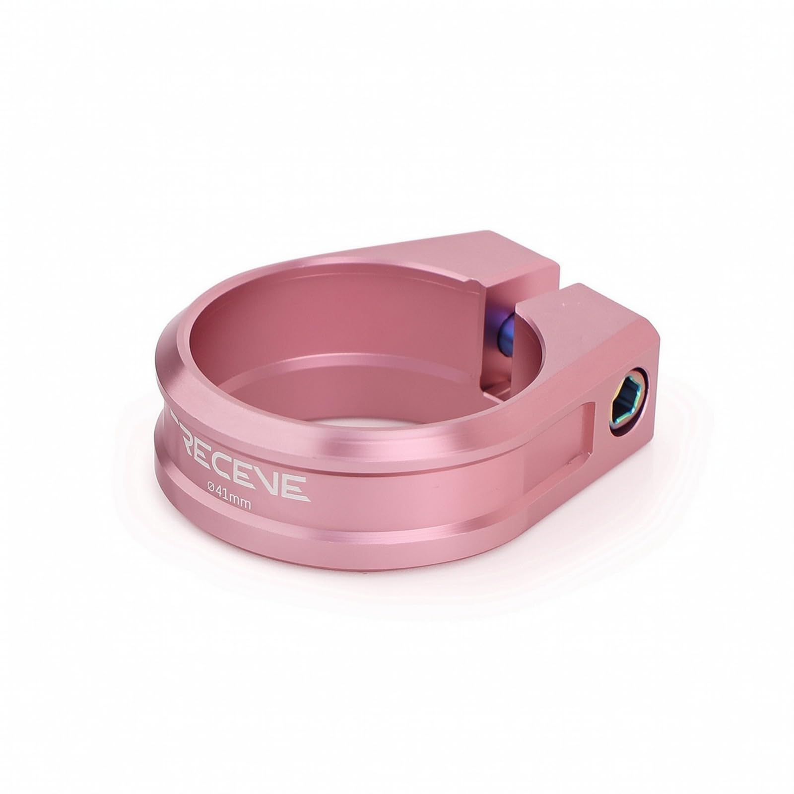 LOVIVER Collier de Selle Vélo Serrage Fixation Attache en Alliage d'Aluminium et Titane Vis de Haute Résistance Conception Compacte à Canal de Serrage Protège , Rose