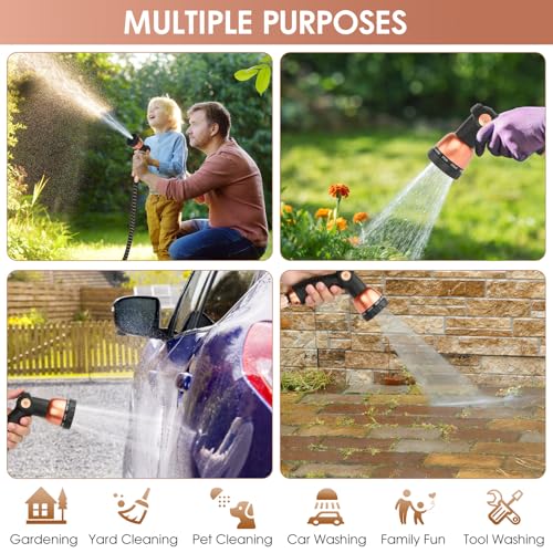 25ft Garden Hose - Expandable Garden Hose Pipe, Flexible Water Hose with 10 Function Spray Gun, No-Kink, Anti-Leakage and Easy to Use Expanding Hose with 3/4", 1/2" Solid Brass Fittings - Image 6