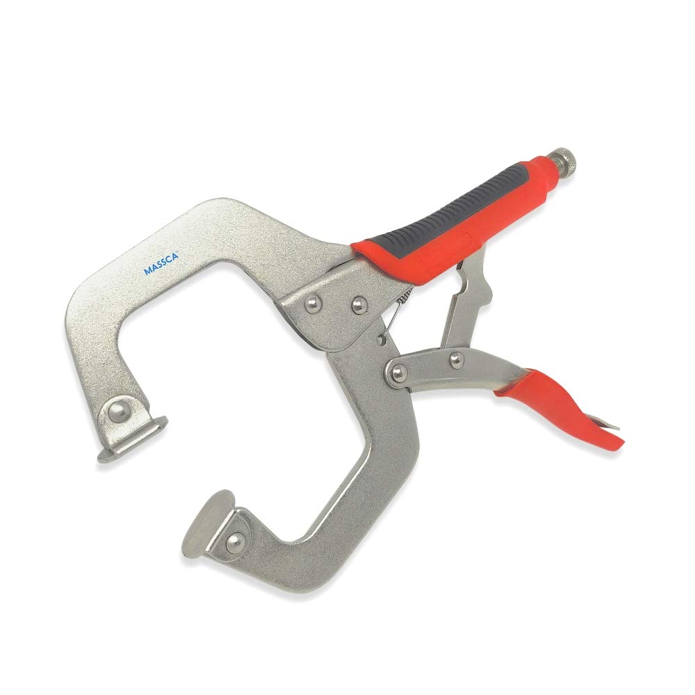 Massca Locking Face Clamp | Portable Table & Tool Vise Grip | Heavy Duty FaceClamps with Swivel Pads | Made from Strong High-Grade Carbon Steel for Home & Workshop Use | – 11 Inch