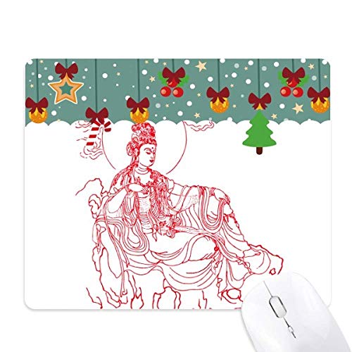 Tapis de souris bouddhisme rouge Guanyin grand format tapis de bureau