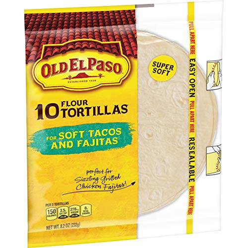 Old El Paso Flour Tortillas, Soft Tacos and Fajitas, 10 Count (Pack of 12)