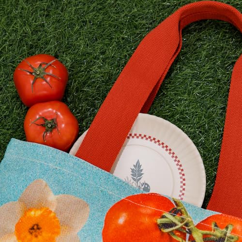 ban.do Big Canvas Bag with Shoulder Strap, Lightweight Reusable Travel Tote for Books, Beach or Produce, Tomatoes are the Best4