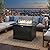 FansaFurn 43'' Propane Fire Pit Table, 50000 BTU Gas Fire Pits Table with Removable Lid and Lava Rock, Rectangular Fire Table with Cover, Ideal for Dining or Party on Patio, Garden, Yard, Black
