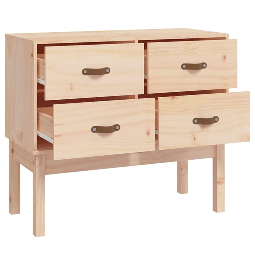 Stół konsolowy z litego drewna sosnowego 90 x 40 x 78 cm z 4 szufladami, szafka do salonu sypialni, biura, ekspozycja na przedmioty dekoracyjne, solidna konstrukcja
