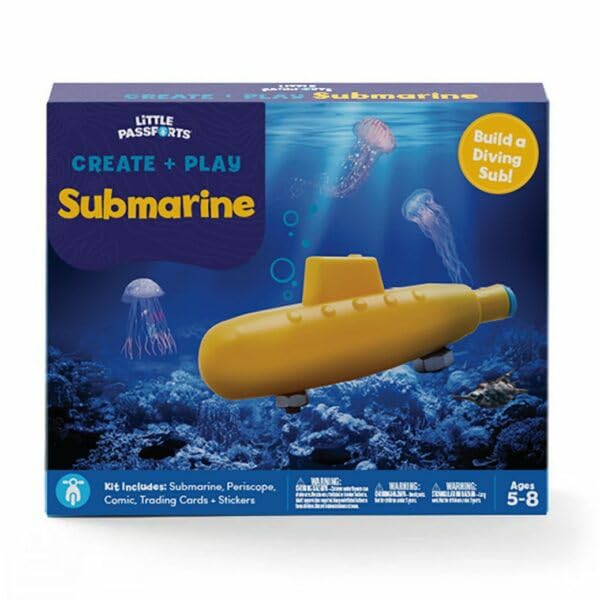 Little Passports Create + Play: Submarine | Ages 5-8 | STEM Science Kit for Kids | Engineering Building Set | Marine Biology Gift | Water Play Toy - Image 3