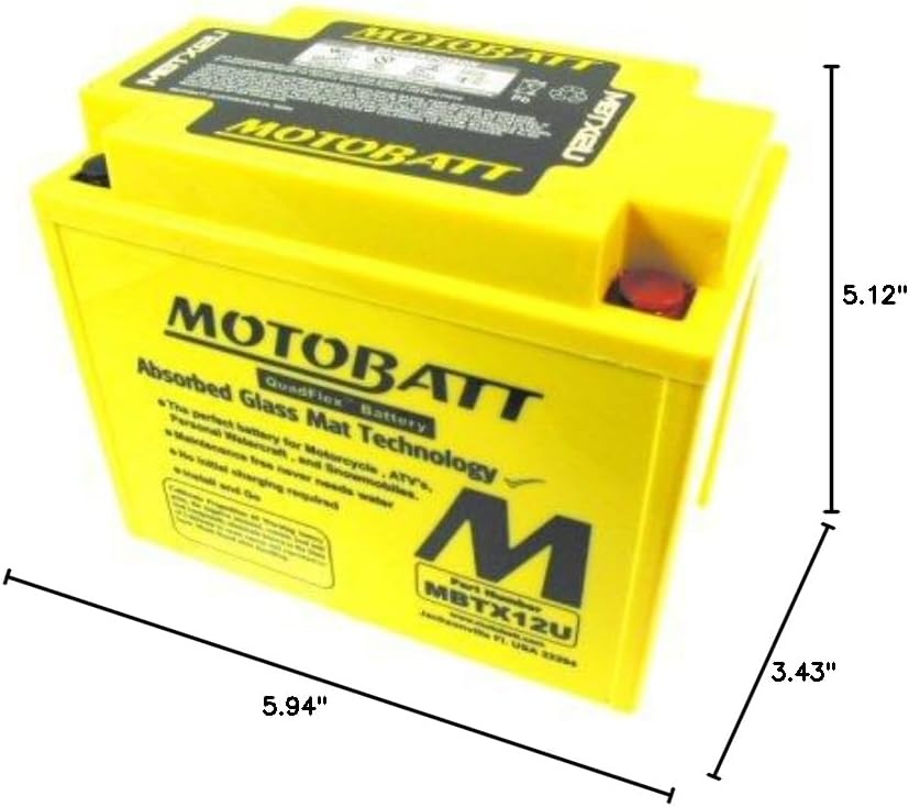 Universal Parts 104-35 MotoBatt Quadflex Battery 12v 12ah