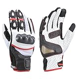 デイトナ(Daytona) バイク グローブ 夏 メッシュ 革(ヤギ革) カーボンプロテクター スマホ対応 スポーツメッシュグローブ HBG-053 ブラック/ホワイト/レッド XLサイズ 15977