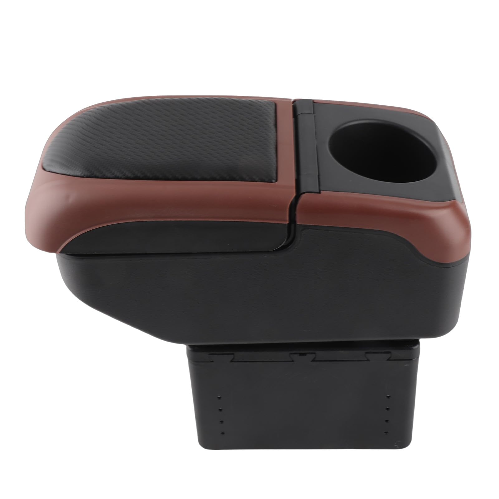 Universal CAR Akrest Pudełko z 6 Portów ładowania USB Podwójna Warstwa Regulowana Organizator Konsoli środkowej do SUV Truck CAR Soft PU Skórzany materiał ABS 320x142x145 Mm (Brązowy)