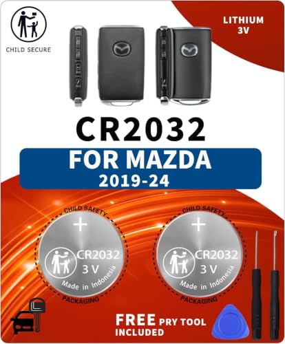 Key Fob Replacement CR2032 OEM Batteries for Mazda (2019-2025) (2-Pack)