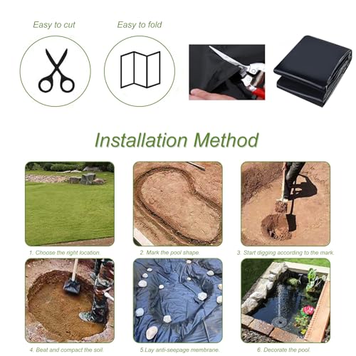Genérico Kit de vertedero de Cascada con tubería corrugada para Exteriores, protección de Revestimiento de Estanque 5 Revestimiento de Estanque Revestimiento de Estanque para Estanque de Peces Estanq