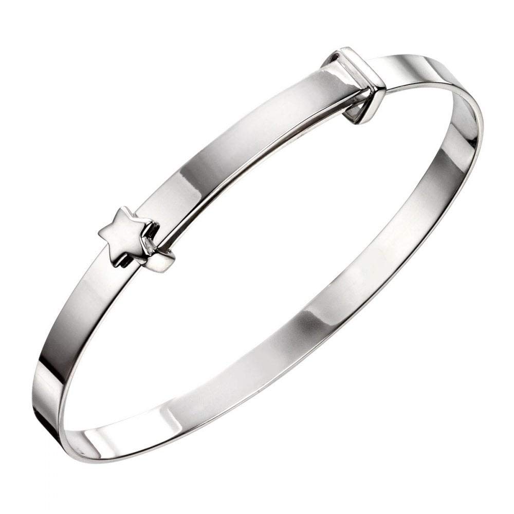Beginnings B5081 - Brazalete de plata de ley con estrella para bebé, 20 cm, No es una piedra preciosa