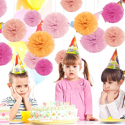 CYIOU 20 Pezzi Pompons Palle Palla Fiori di Carta