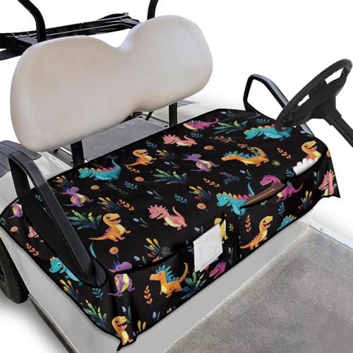 Darisoco Colorful Dinosaur Golf Cart Towel Seat Covers Washable Golf Cart Seat Covers Portable Car Seat Towel Golf Accessories Decoration